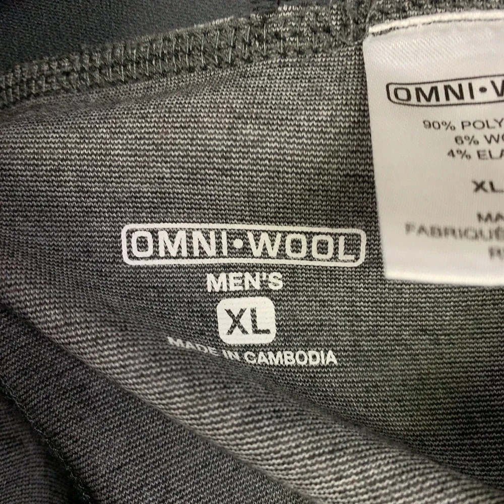 Omni-Wool Base Layer Pants Men's XL Gray Thermal Wool Blend Leggings Long John